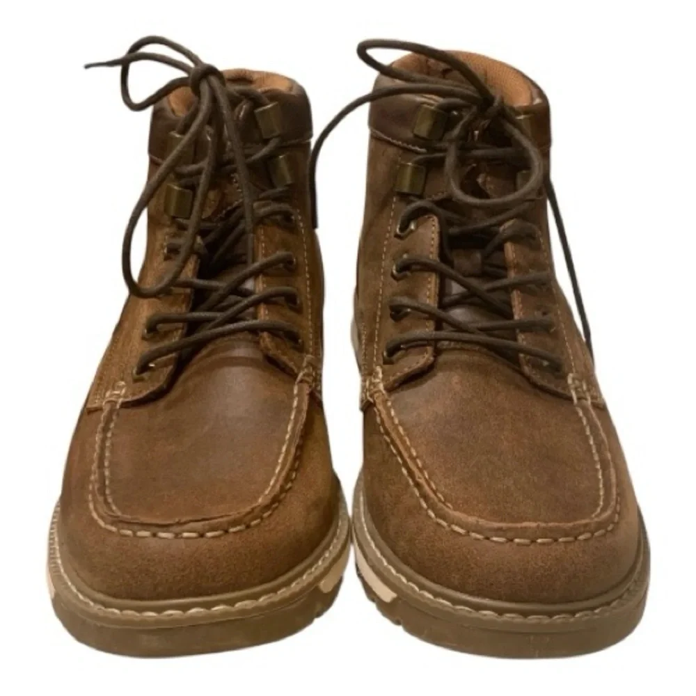 Men’s Eddie Bauer‎ Stahl Peak Men's Brown Leather Boots Lace-Up Size 8M